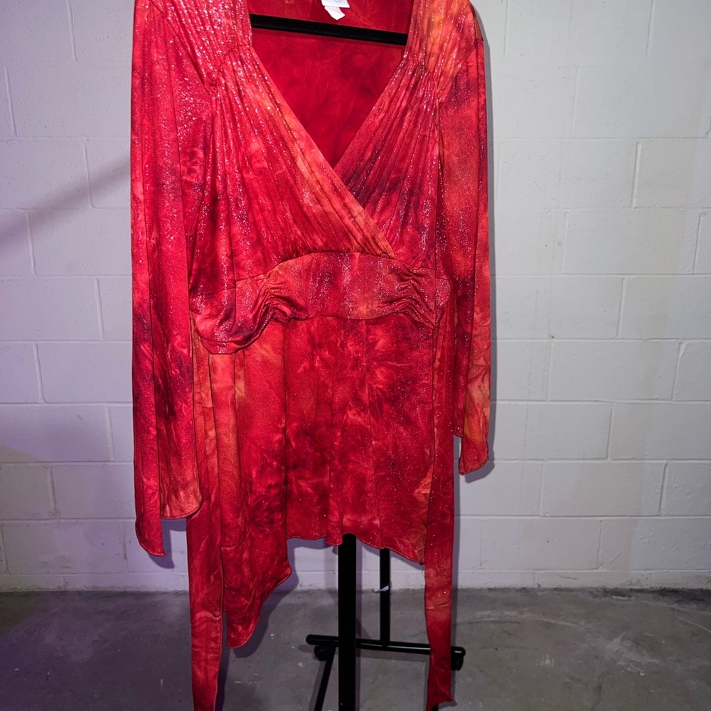 Vibrant Red Long Sleeve Tunic